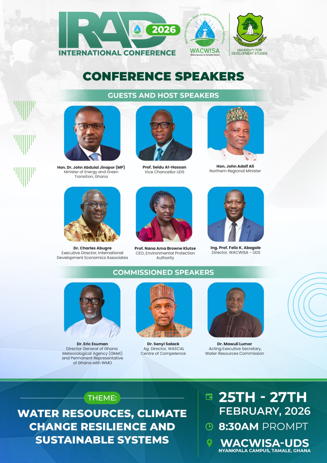 WACWISA 2ND International Conference on Irrigation and Agricultural Development WACWISA 2ND International Conference on Irrigation and Agricultural Development