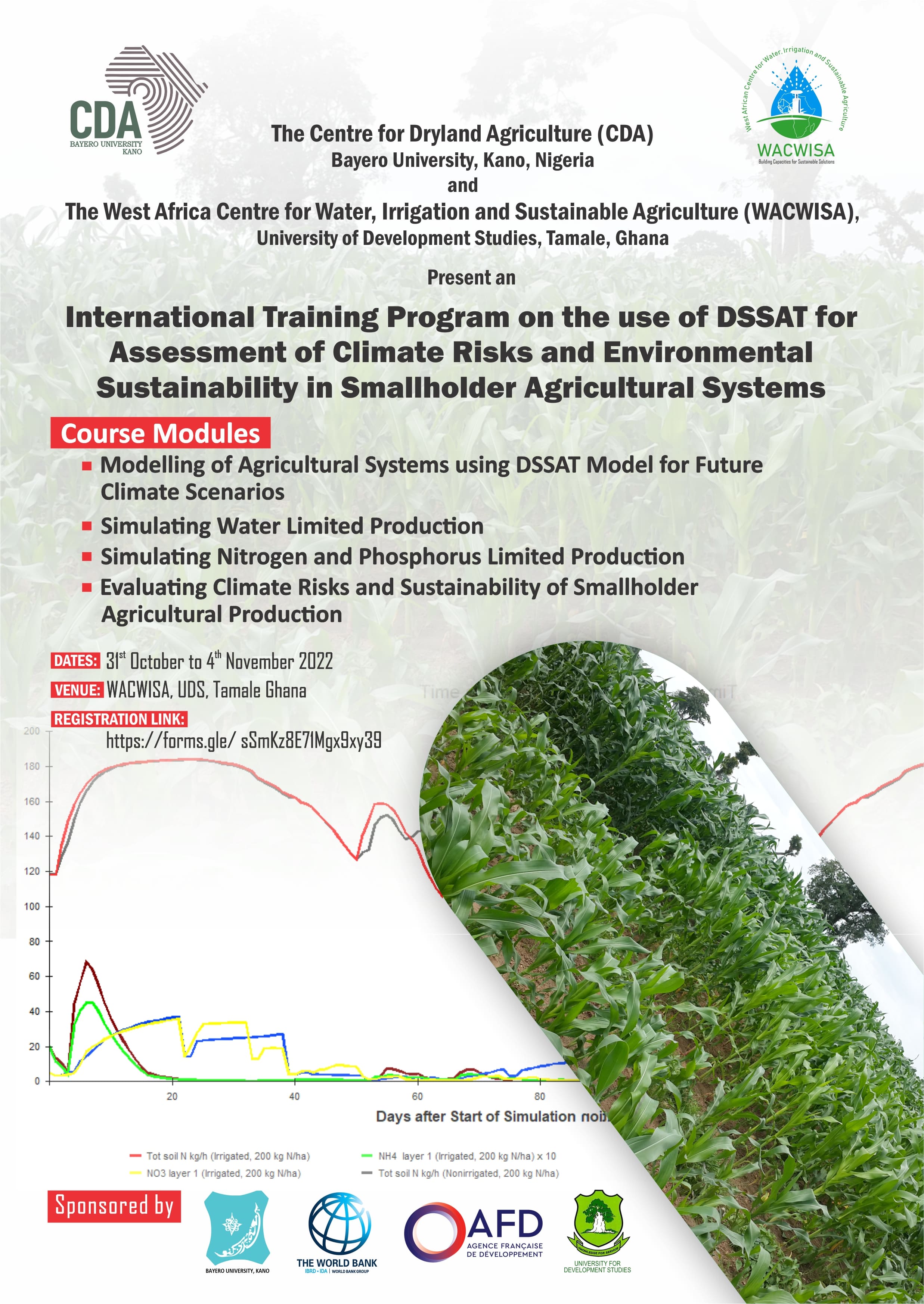 International Training Programme on the use of DSSAT for Assessment of Climate Risks and Environmental Sustainability in Smallholder Agriculture Systems