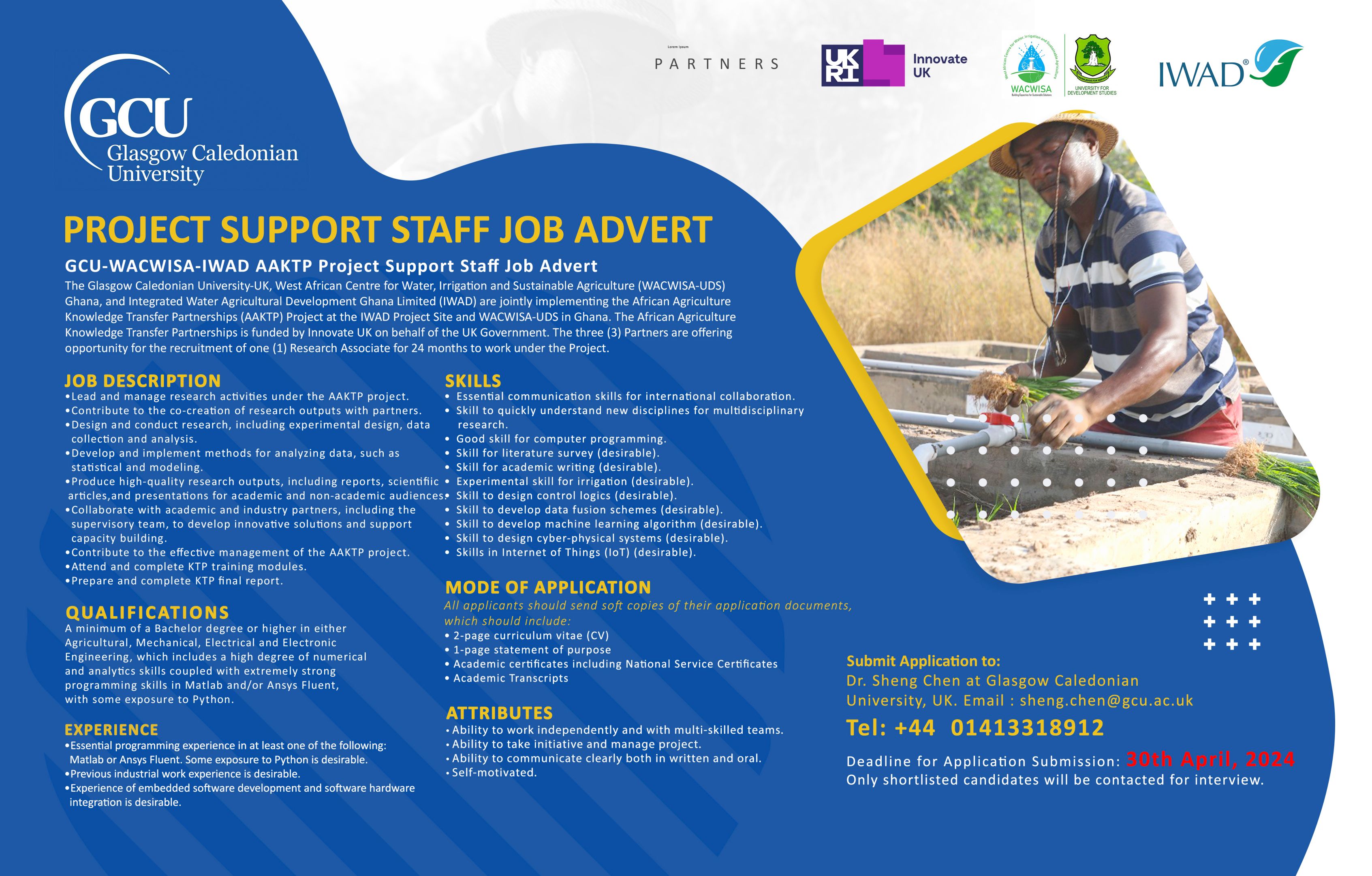 Job Advert : GCU-WACWISA-IWAD AAKTP Project